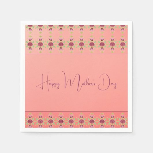 Roze koraal en Bourgogne Servet (Voorkant)