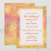 Roze, koraal en Oranje Abstracte bubels bruiloft Kaart (Voorkant / Achterkant)