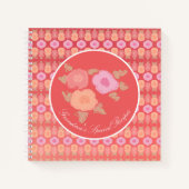 Roze koraal en perzik notitieboek (Voorkant)