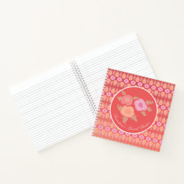 Roze koraal en perzik notitieboek