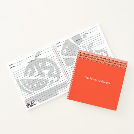 Roze koraal en perzik notitieboek (Binnen)