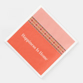 Roze Koraal en Sinaasappel Gebloemd Servet (Hoek)