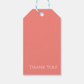 Roze Koraal en Wit-Monogram-Bruiloft Cadeaulabel (Achterkant)