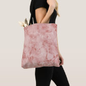 Roze koraal en witte marmer tote bag (Dichtbij)