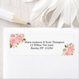 Roze koraal Floral Gold Return Label