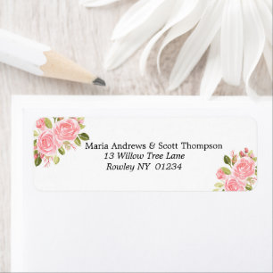 Roze koraal Floral Gold Return Label