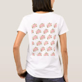 Roze koraal Floral Maid of Honor T-Shirt (Achterkant)
