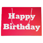 Roze koraal Gelukkige Verjaardag Gift Bag Groot Cadeauzakje (Voorkant)