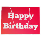 Roze koraal Gelukkige Verjaardag Gift Bag Groot Cadeauzakje (Achterkant)