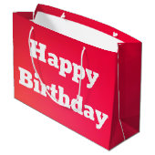 Roze koraal Gelukkige Verjaardag Gift Bag Groot Cadeauzakje (Achterkant Gekanteld)