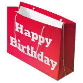 Roze koraal Gelukkige Verjaardag Gift Bag Groot Cadeauzakje (Voorkant Gekanteld)