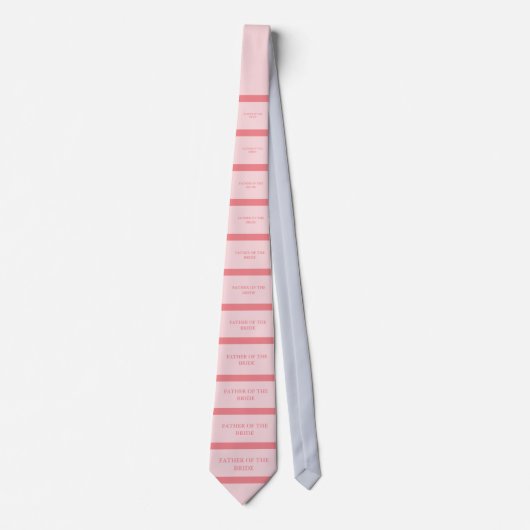 Roze koraal gestreept vader van BRIDE/GROOM-Stropd Stropdas (Voorkant)