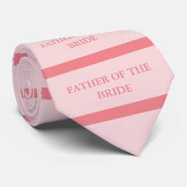 Roze koraal gestreept vader van BRIDE/GROOM-Stropd Stropdas