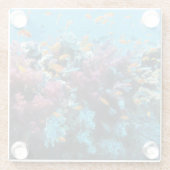 Roze koraal glazen onderzetter (Achterkant)