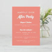 Roze Koraal Happily Ever After Feest Bruiloft Kaart (Staand voorkant)
