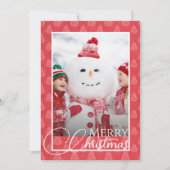 Roze Koraal Kerstboom Vakantiefoto Feestdagenkaart (Voorkant)