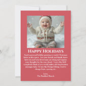 Roze Koraal Kerstboom Vakantiefoto Feestdagenkaart (Achterkant)