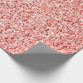 Roze koraal licht pastel sparkles glitter cadeaupapier (Hoek)