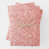 Roze koraal licht pastel sparkles glitter inpakpapier vel (In situ)