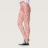 Roze koraal licht pastel sparkles glitter leggings (Links)