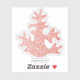 Roze koraal licht pastel sparkles glitter sticker
