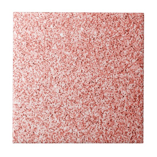 Roze koraal licht pastel sparkles glitter tegeltje (Voorkant)