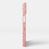 Roze koraal licht pastel sparkles Monogram iPhone Hoesje (Rechterkant)