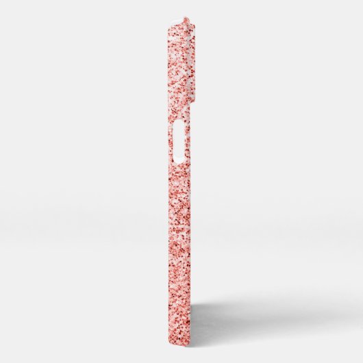 Roze koraal licht pastel sparkles Monogram iPhone Hoesje (Rechterkant)