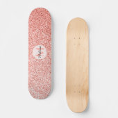 Roze koraal licht pastel sparkles Monogram Persoonlijk Skateboard (Voorkant)