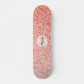 Roze koraal licht pastel sparkles Monogram Persoonlijk Skateboard (Voorkant)
