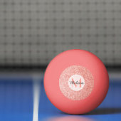 Roze koraal licht pastel sparkles Monogram Pingpongbal (Net)