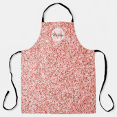 Roze koraal licht pastel sparkles Monogram Schort (Voorkant)