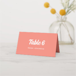 Roze Koraal Minimalistische Script Trouw Plaatskaartje