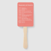 Roze koraal-modern- Monogram-bruiloft programma- Handwaaier (Achterkant)