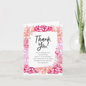 Roze Koraal Nautisch Baby shower Dank u Bedankkaart (Voorkant)