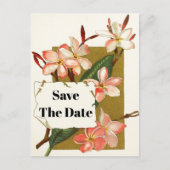 roze koraal oleander bloemig Save the Date Aankondigingskaart (Voorkant)