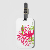 Roze koraal onderwater bagagelabel (Voorkant (verticaal))