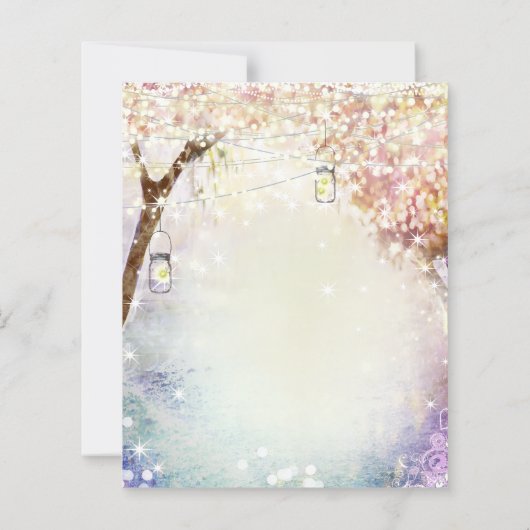 Roze Koraal Paarse Blauwe Bos Sprookjesachtige Bru (Achterkant)