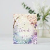 Roze Koraal Paarse Blauwe Bos Sprookjesachtige Bru (Staand voorkant)