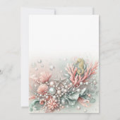 Roze Koraal & Parels Onder het Zee Sweet 16 Kaart (Achterkant)