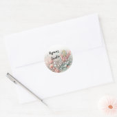 Roze Koraal & Parels Onder het Zee Sweet 16 Ronde Sticker (Envelop)