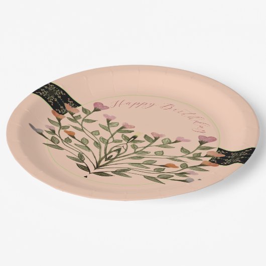 Roze koraal pastel papieren bordje (Gekanteld)