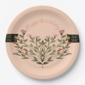 Roze koraal pastel papieren bordje (Voorkant)