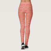 Roze Koraal Patroon Dames Leggings (Achterkant)