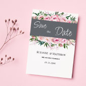 Roze koraal pioen bloemenzomer Save the Date Kaart