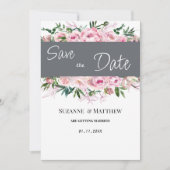 Roze koraal pioen bloemenzomer Save the Date Kaart (Voorkant)