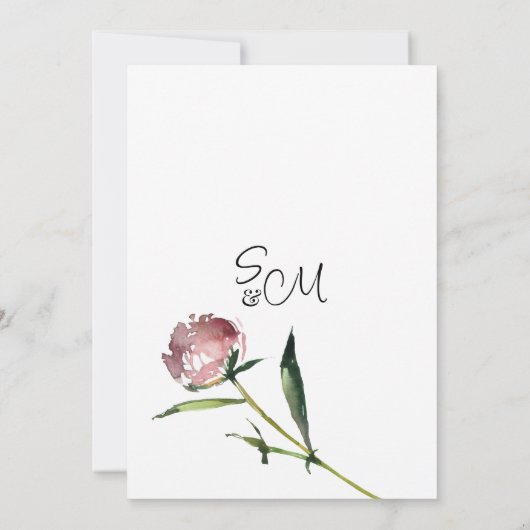 Roze koraal pioen bloemenzomer Save the Date Kaart (Achterkant)