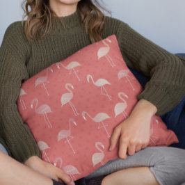 Roze Koraal Rode Flamingo Naadloos Patroon Kussen