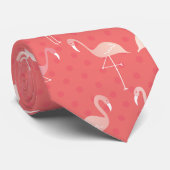 Roze Koraal Rode Flamingo Naadloos Patroon Stropdas (Opgerold)