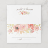 Roze koraal Roos en goudbladeren Plaatskaartje (Buitenkant ongevouwen)